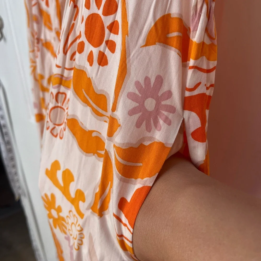 Label of Love Orange Seaside Print Maxi Dress Medium - Picture 5 of 10